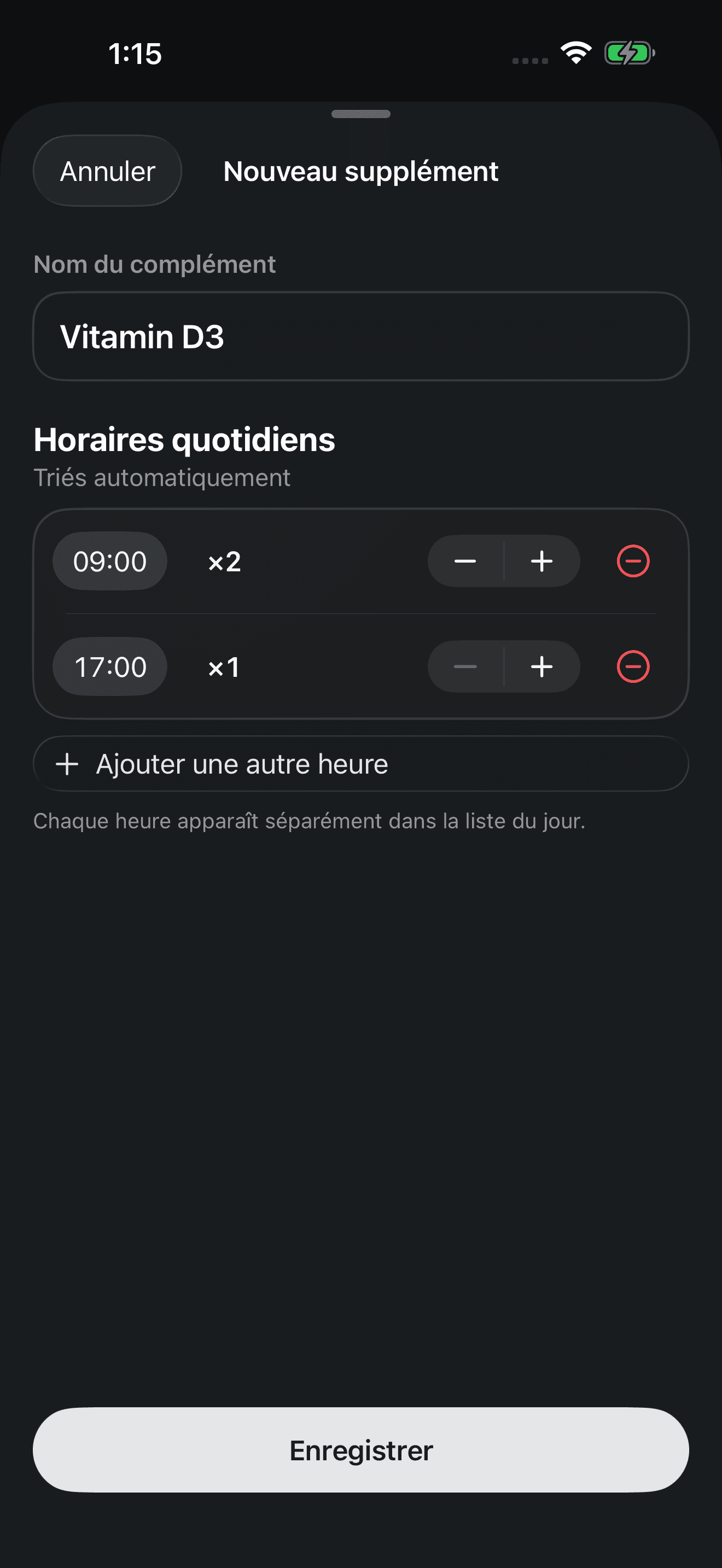 Éditeur du programme de suppléments dans Zuply